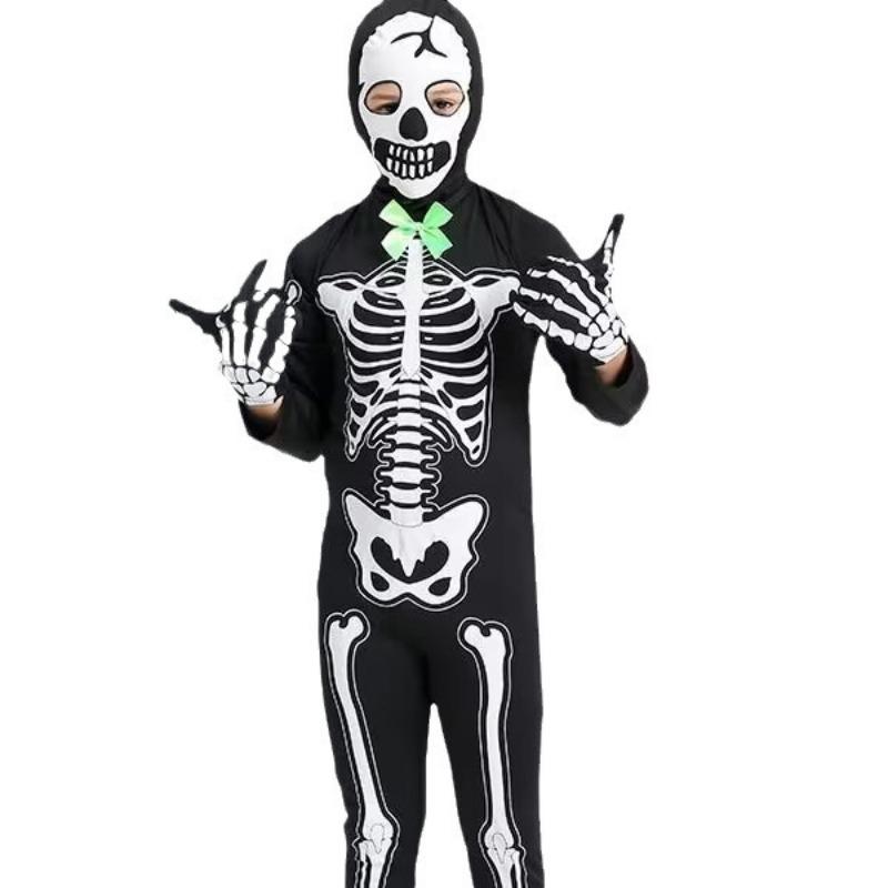 Halloween Children's Costumes, Horror Games Skull Costumes Themed Ball Luminous Skeleton Costumes Performance Costumes