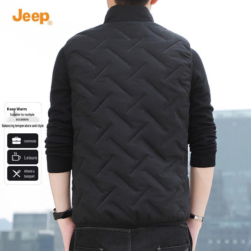 Men's JEEP High-Collar Fleece-Lined Padded Vest