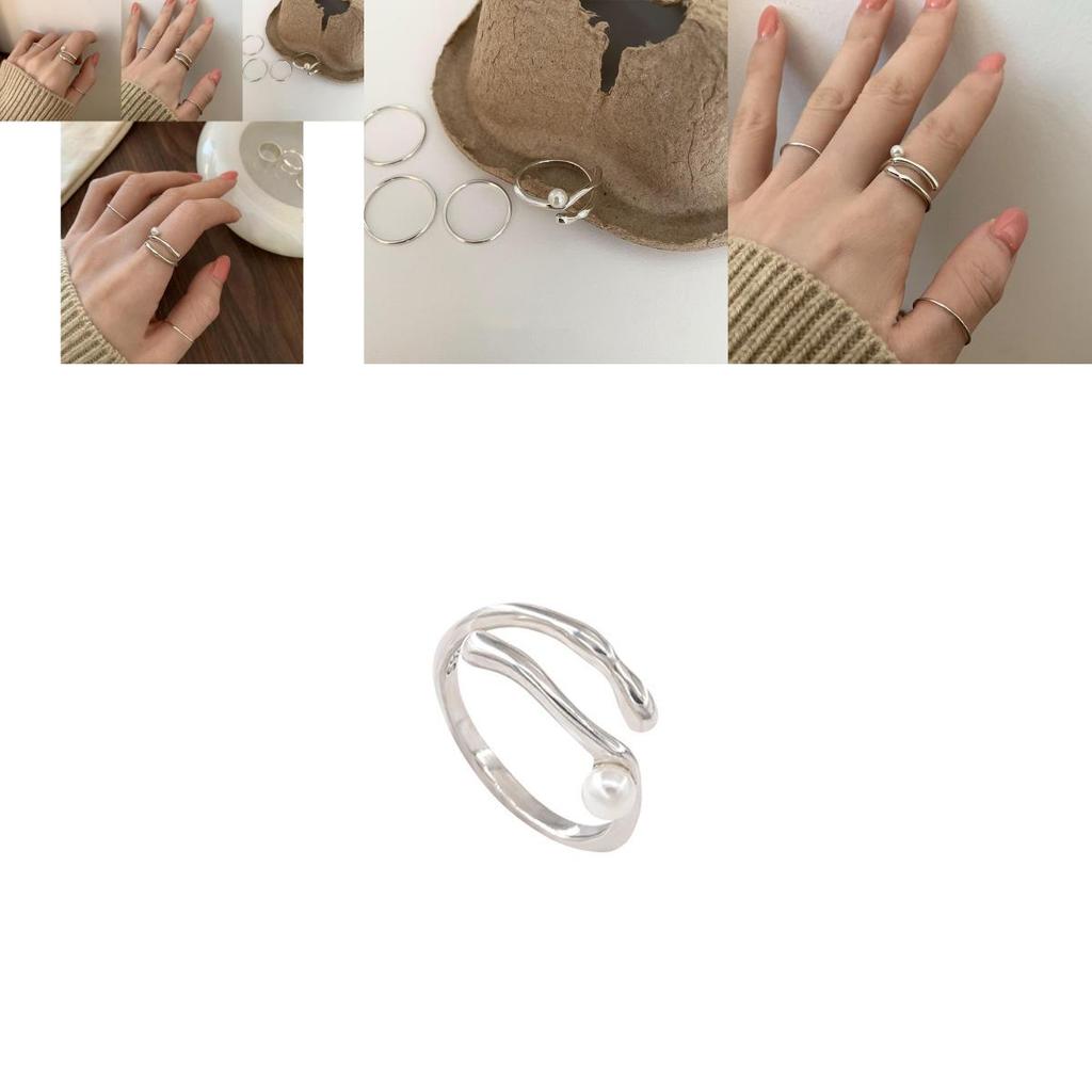 Stylish Minimalist Open Ring With Unique Dual Pearl Design For Fashionable Ladies