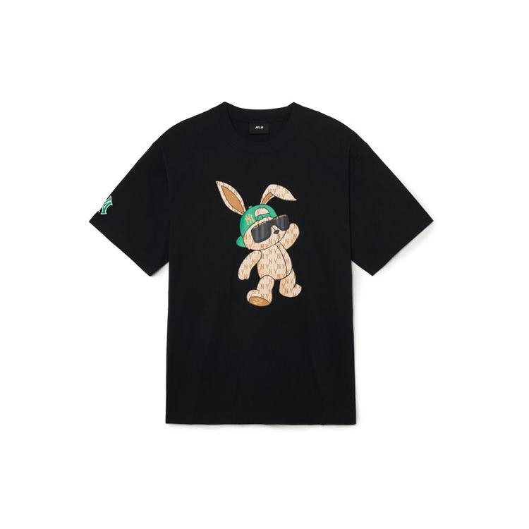 New MLB Drop Shoulder Sleeve T-Shirt Unisex Black 3ATSQ0131-50BKS