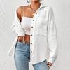 Camicie da Donna in Garza di Cotone Mussola Top Casual con Collo a Revers Manica Lunga Bluse Eleganti da Ufficio per Donne Blusas