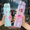 1 Pezzo Figura Ballerina con Cornice a Cuore 750ml Bottiglia d'Acqua in Plastica Colorata Tappo Flip-Top Anti-Perdita Per Sport Ufficio Uso Domestico