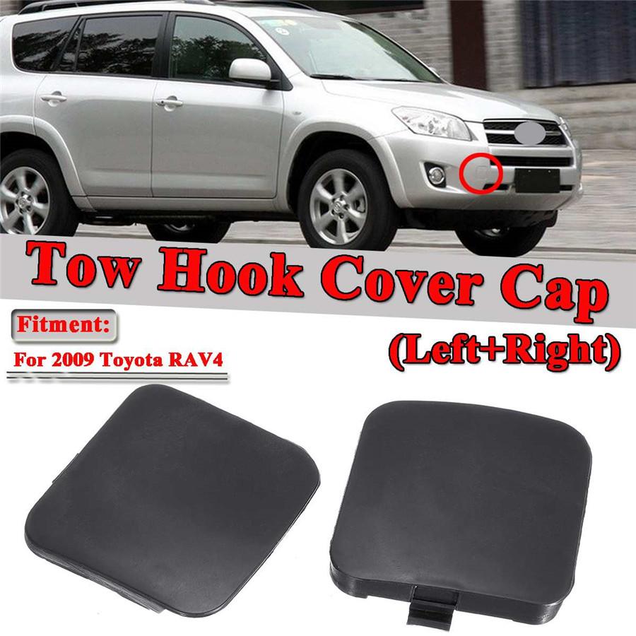 

2x Car Front Bumper Tow Hook Eye Cover Cap Black for Toyota RAV4 2009-2012 LH RH