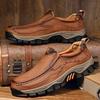 Large Size Men's Leather Shoes Thick-soled Wear-resistant Rubber Outdoor Casual Cover Leather Shoes