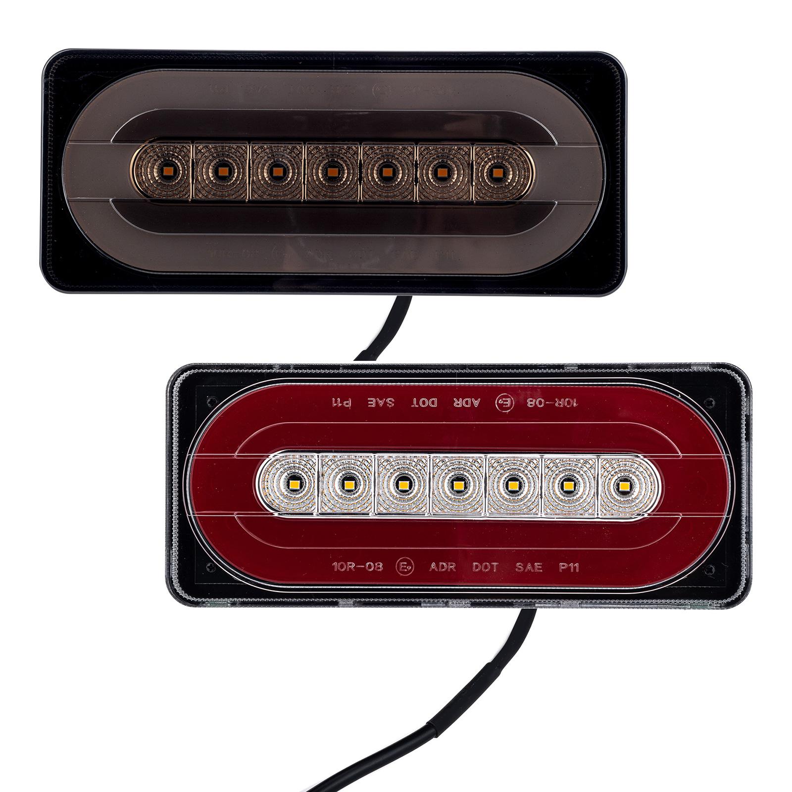 

1 Pair Brake Light Tail Brake Lamp Oval Clearance Side Marker Light 12-24V Trailer Truck Lorry 55Leds Rear Light