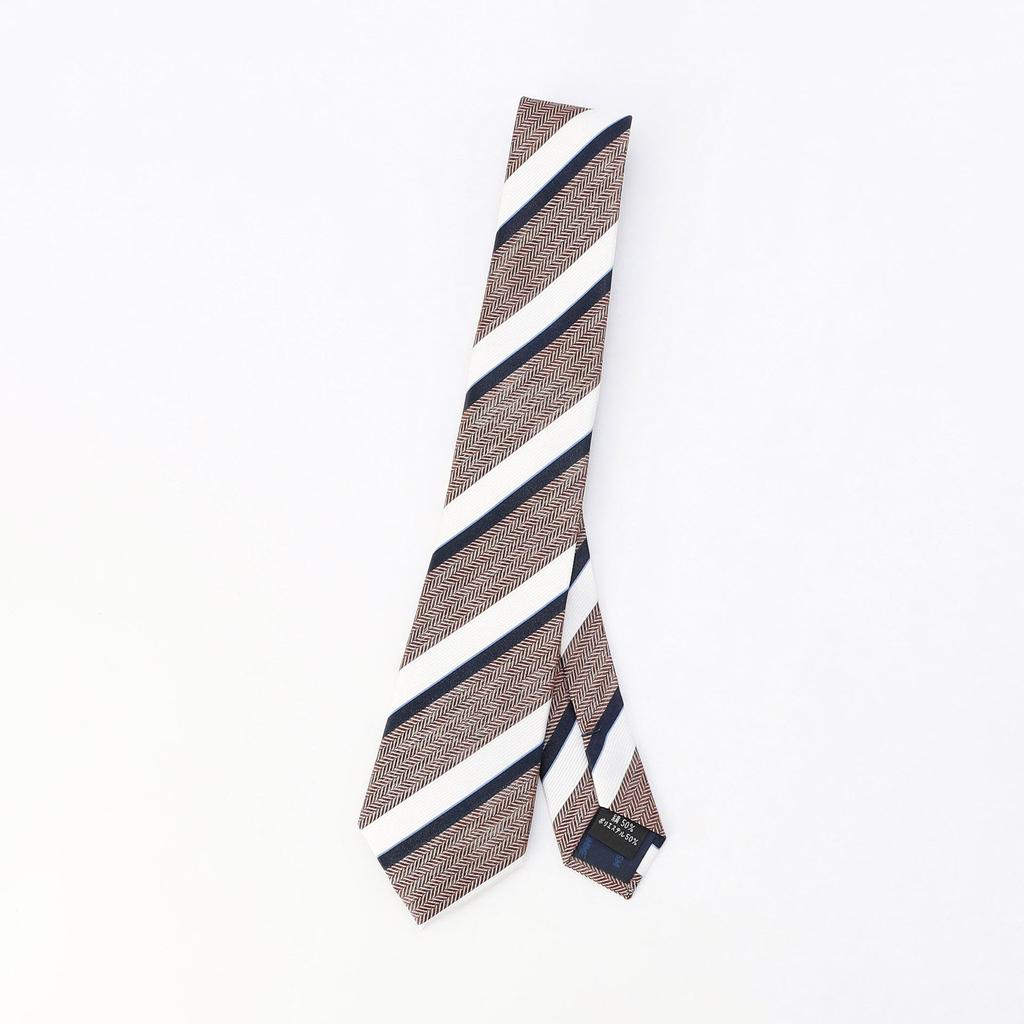 [Comme Ca Ism] Herringbone Regimental Stripe Tie 47-06NO07-206 Brown F