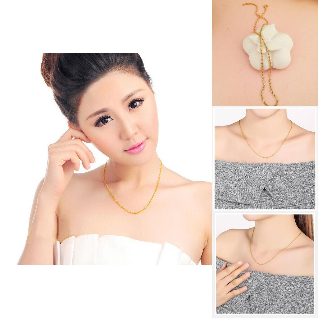 Exquisite 2mm Small Double Wave Necklace Crafted From Pure Brass With 24k Gold Plating Ideal For Women