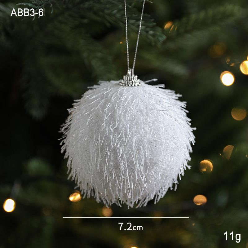 New Christmas Tree Decorative Pendant Christmas Ball Hanging White Petal Glitter Foam Ball Christmas Decorations 2025