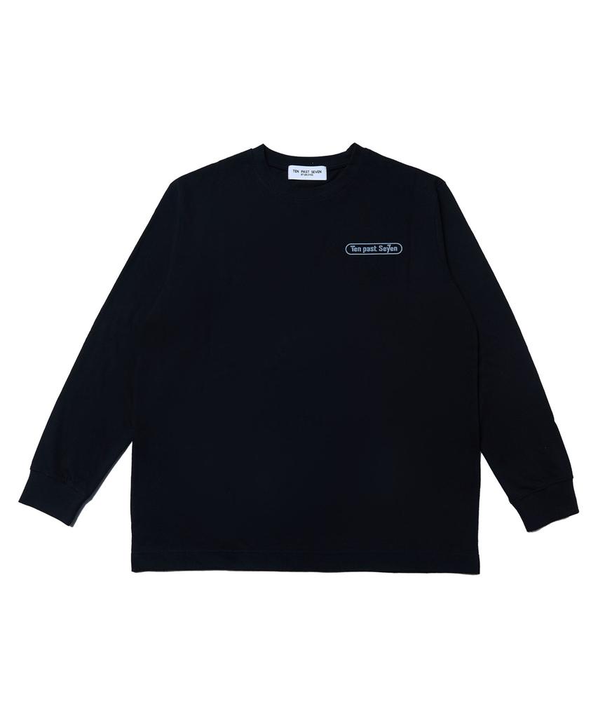 TEN PAST SEVEN Logo Print Long Sleeve T-Shirt - Black