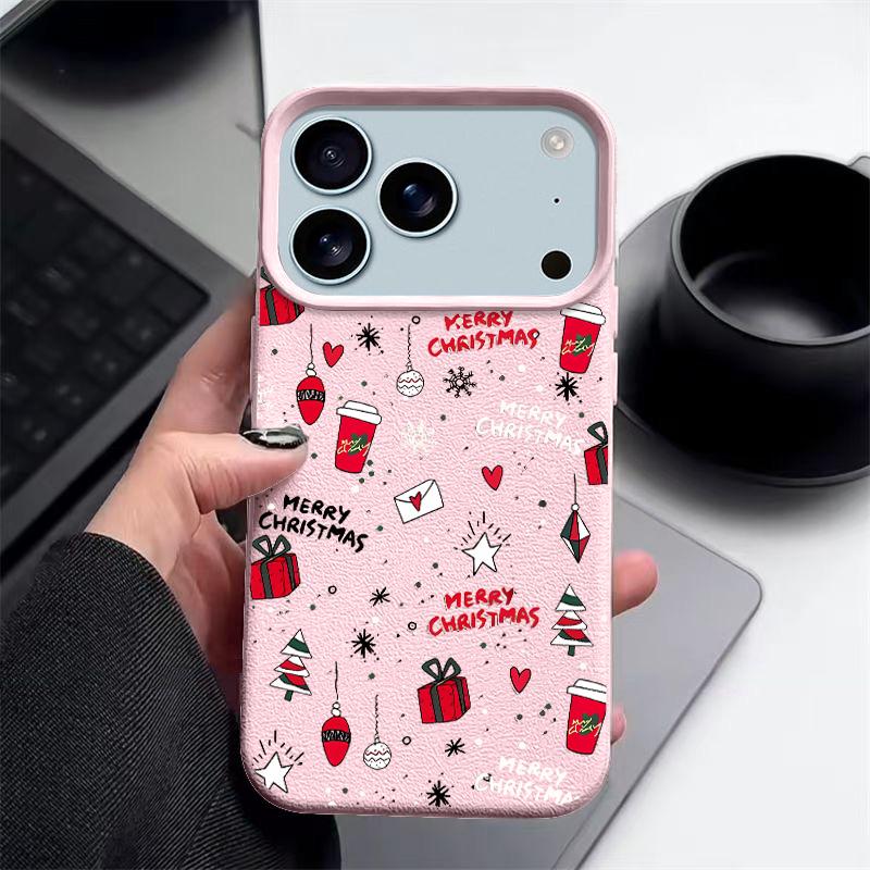 Urocze świąteczne wzory etui na telefon dla iPhone Air 17 16 15 14 Pro Max 13 12 Pro 11 16e Odporne na wstrząsy Tekstura skóry TPU Miękkie etui
