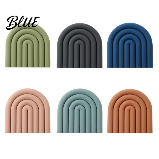High Temperature Resistant for Hot Silicone Mat Pot Potholder Rainbow Heat Trivet Dishes Teapots Non-Slip Table Placemat Kitchen Home