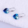 Korean Ocean Heart Blue Crystal S925 Silver Women's Earrings