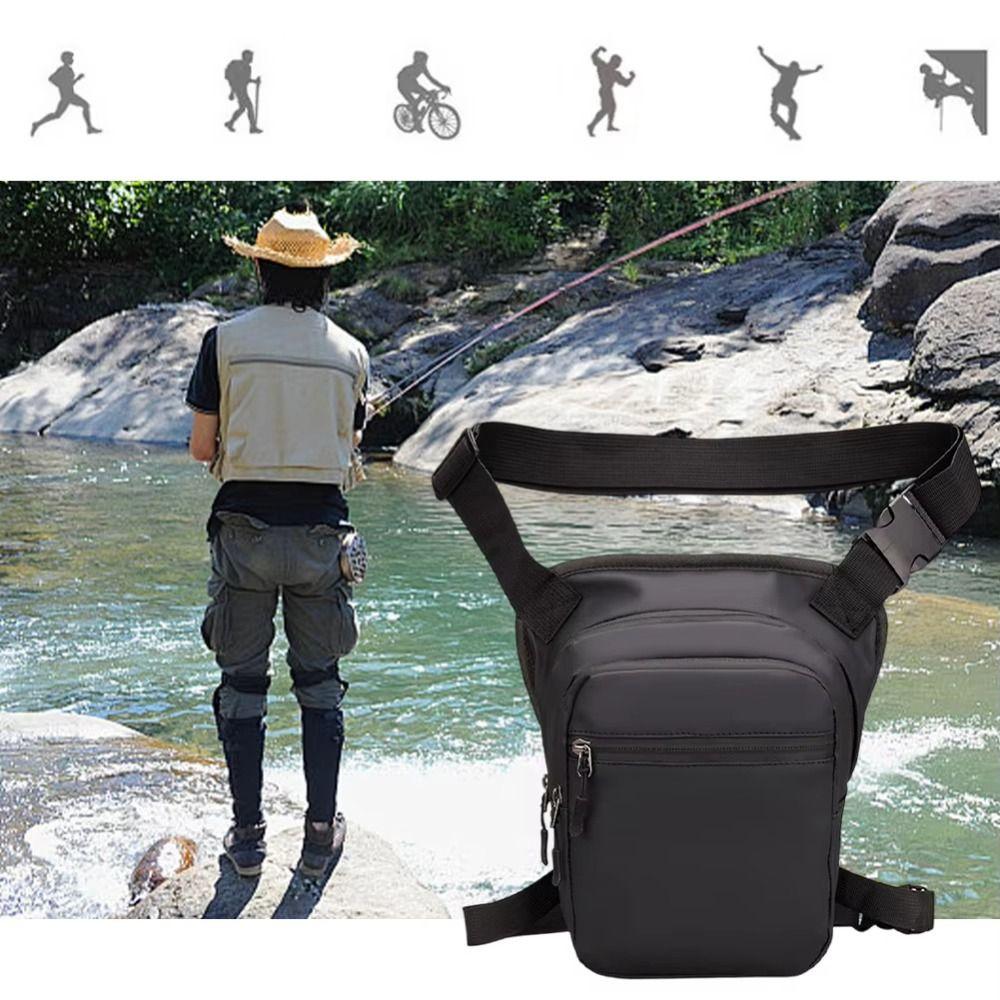 Zipper Multi-Function Fanny Pack PU Leather Travel Chest Bag Cycling Drop Leg Bag  Hiking