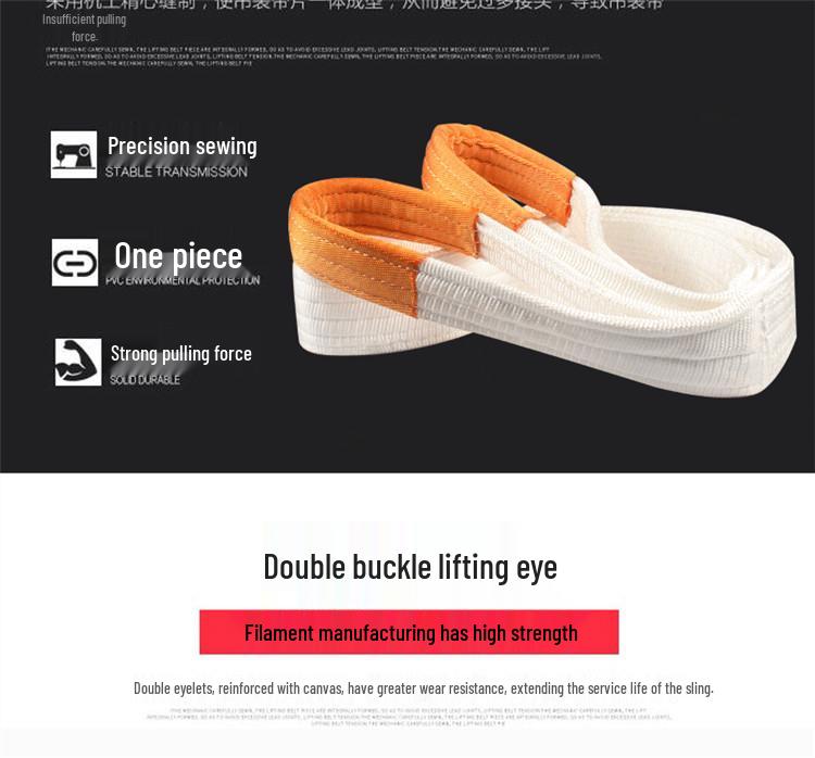 JOHA Jumbo 5T Polyester Eye Flat Sling Buckle, Available In 1T, 2T, 3T, 4T, 6T, 8T, 10T Variants.