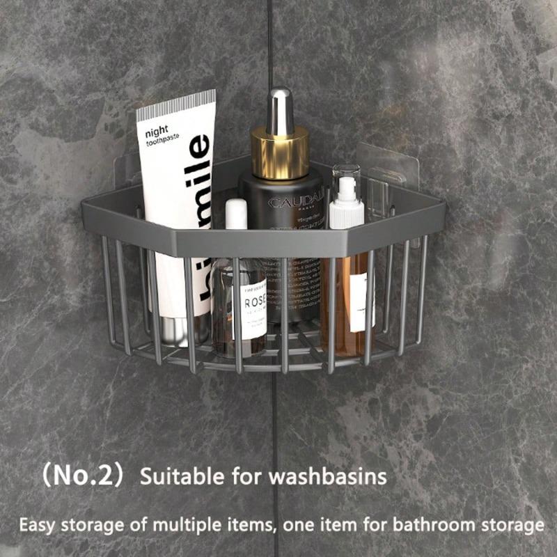 Organizér do dřezu, Mýdlenka, Zátka do odpadu, Stojan na houbičku, Multifunkční nerezový úložný koš, Nástěnné police do kuchyně a koupelny, Černá/Šedá