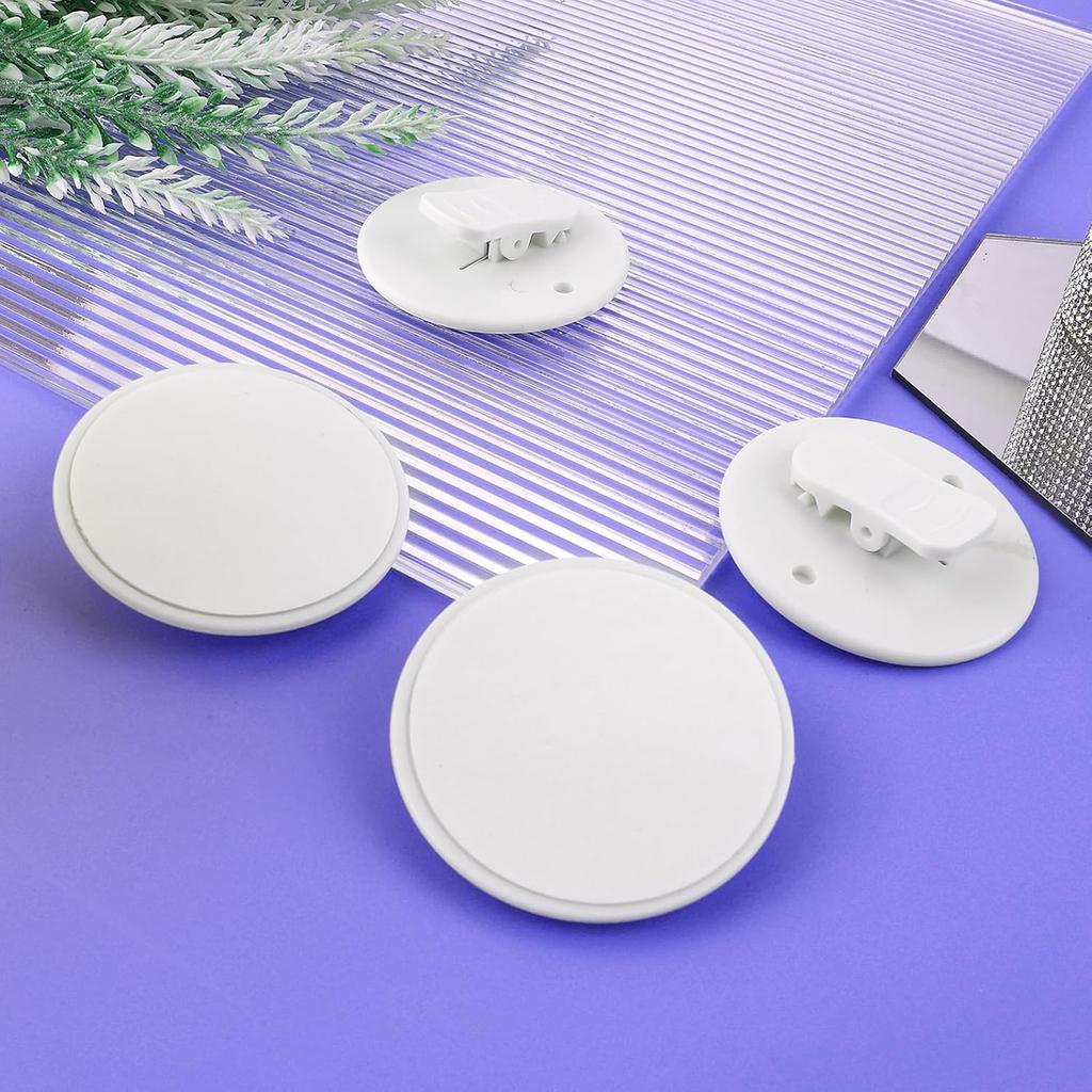 4Pcs Shower Curtain Clip, Shower Windproof Splash Guard Self Adhesive Showers Curtain Clips Weight Clip (White)