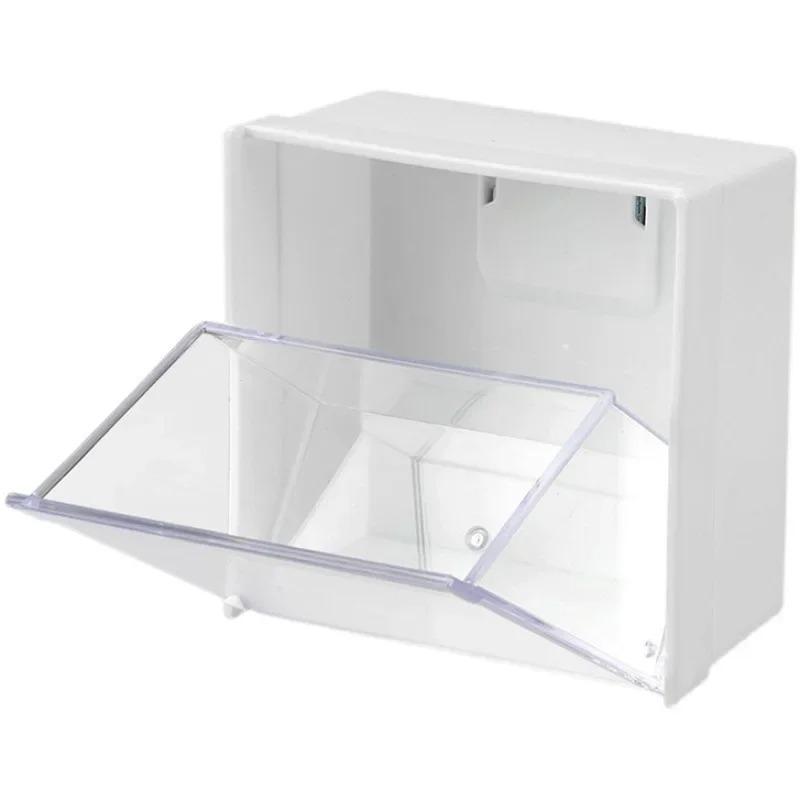 Magnetic Storage Box Kitchen Storage Solution Refrigerator Magnetic Storage Organizer with Transparent Lid for Easy Installation