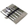 8 Pcs/Set Tableware Travel Cutlery Set 430 Stainless Steel Spoon Fork Chopsticks Straw Brush Portable Case Camping Utensils