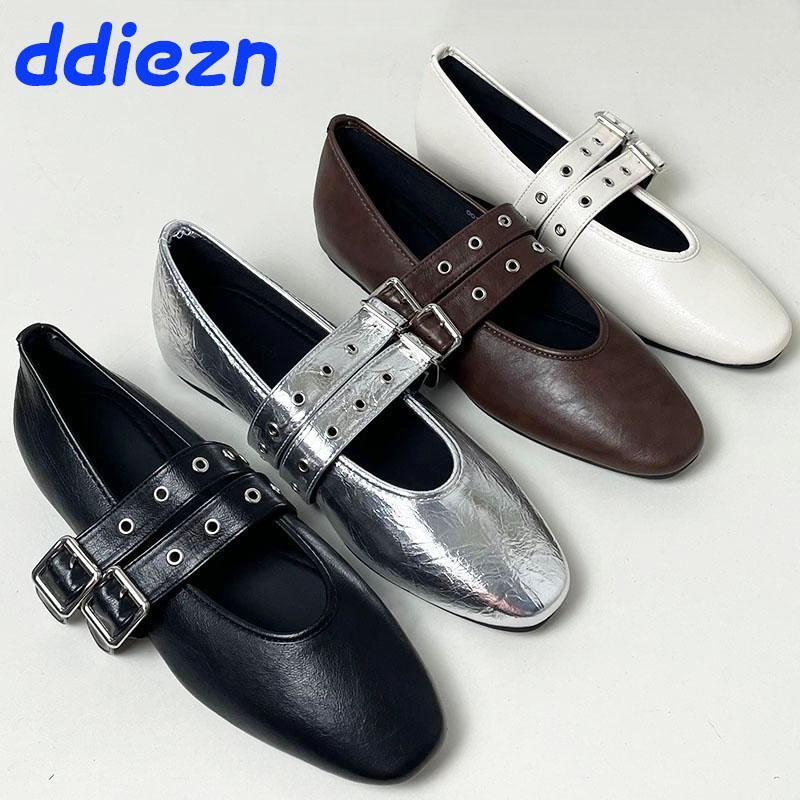 Fashion Female Buckle Strap Footwear Ballet Flats Fashion Women Dance Shoes Spring Round Toe Ladies Flats With Lolita Shoes