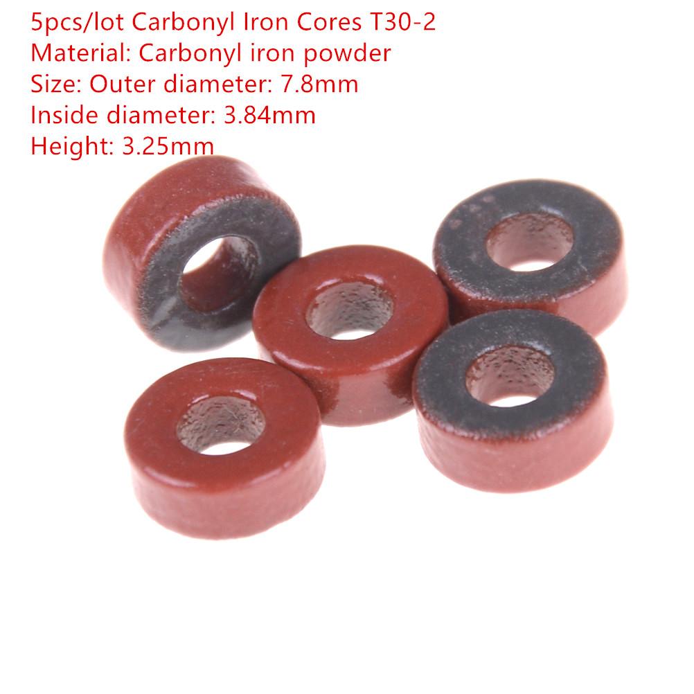 5Pcs T37 -6 Iron Powder Cores T37-6 9.5*5.2*3.3mm AL=3.0nH/N2 8.5uo Iron Dust Core Ferrite Toroid Core Coating Yellow Gray T37 6