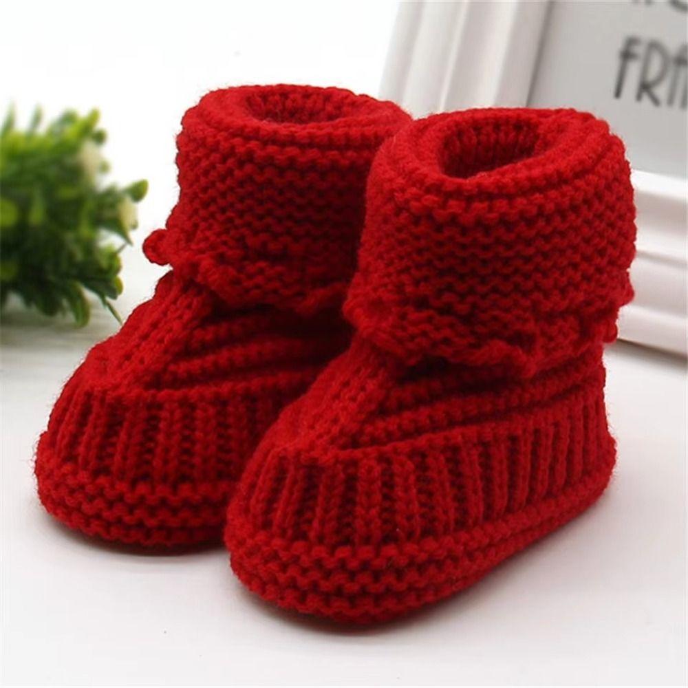 Scarpine da Neonato in Morbido Lavoro a Maglia Scarpe Fatte a Mano per i Primi Passi Scarpe Calde Nuove per Bambini