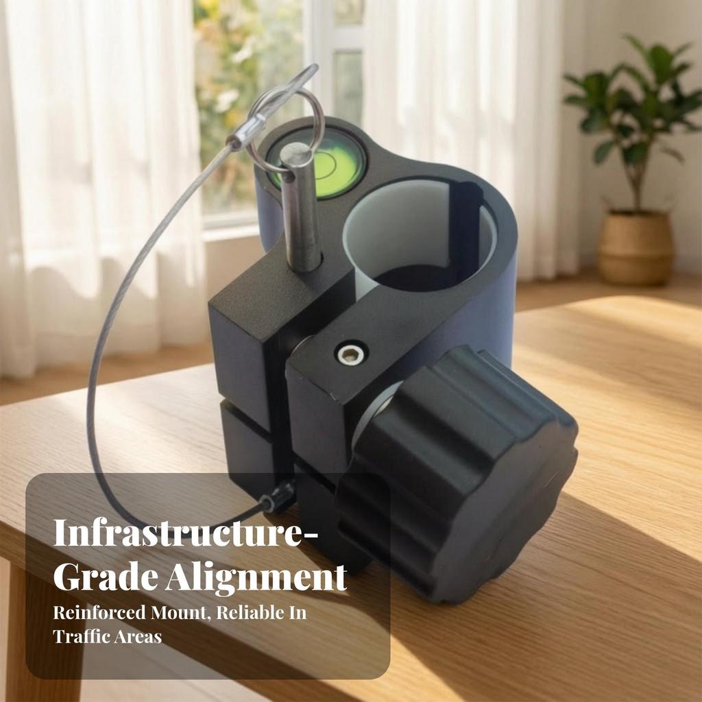 Secure Pole Clamp with Bubble Level Built-in Spirit Portable