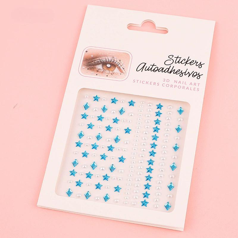 Diamond Eyebrow Tattoo Sticker Glitter Eyeliner Eyebrow Makeup Face Eyes Temporary Tattoo Rock Rhinestone 3D Eyeliner Stickers