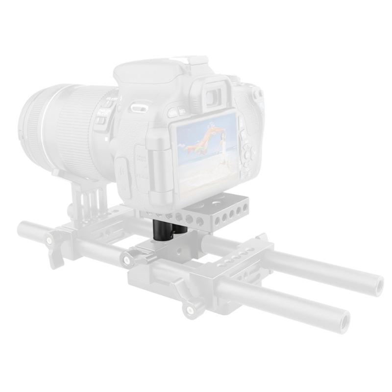 Pack of 2 Mounting Spacers Adjustable Aluminum Alloy 15mm Mini Tubes for Camera Height Adjustment with 1/4-20 Threads