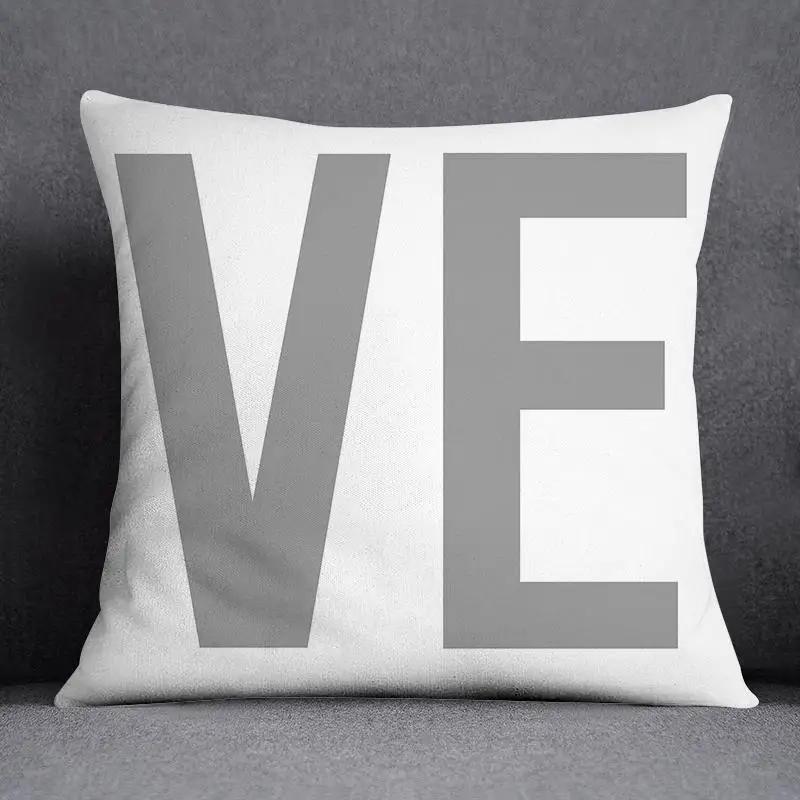 Pillowcase Home Office Decor Cushion Cover Grey Low White Floral Pattern