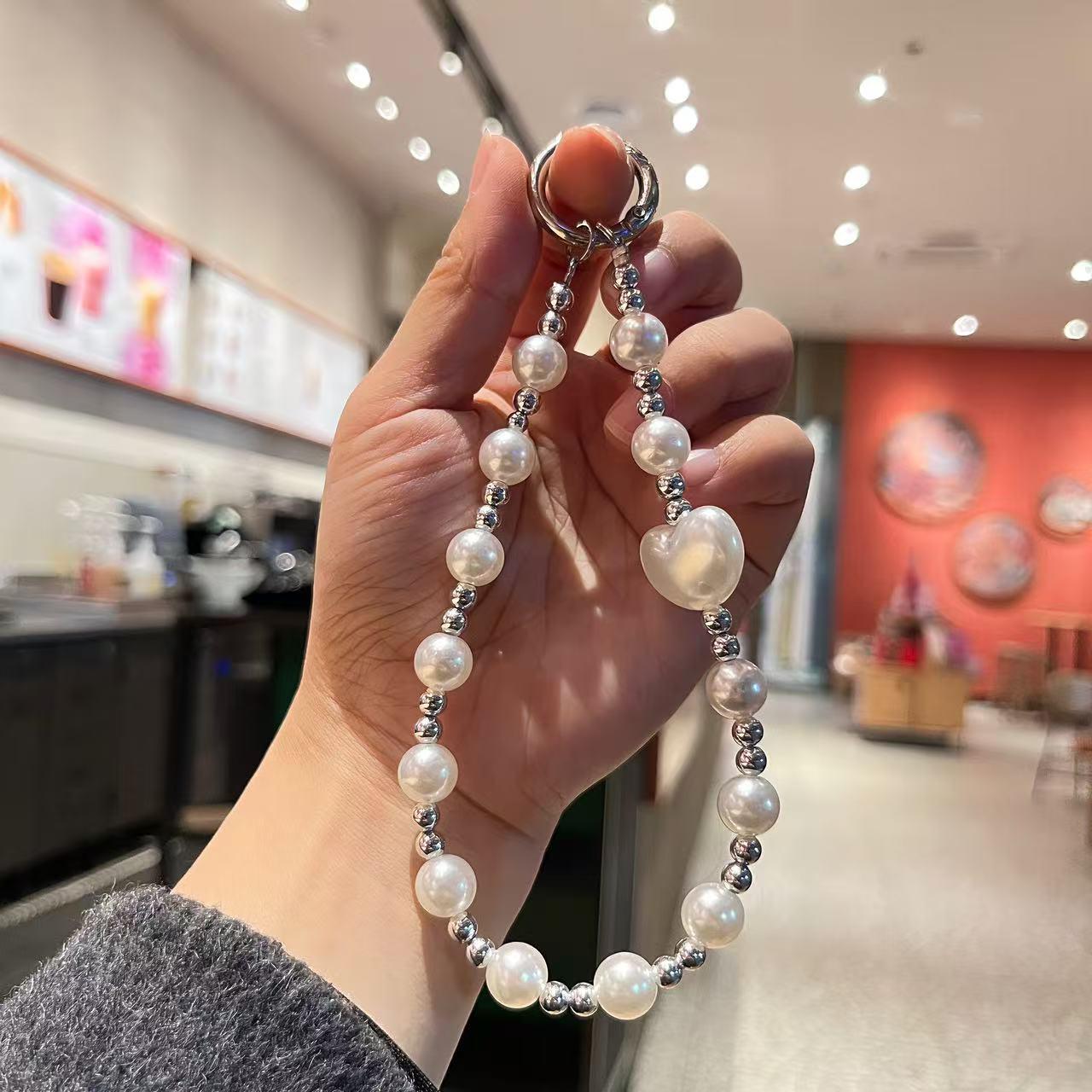 Handmade Meteor Star Pearl Beaded Phone Wrist Lanyard for Women