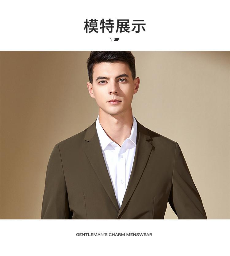 [Sleek and stylish, easy to maintain] Simple solid color suit for men's business and leisure, single west, not easily wrinkled suit jacket