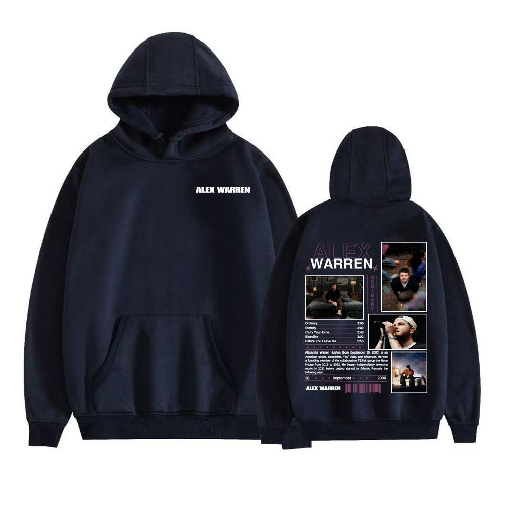 Rapper Alex Warren Ordinary Album Tour Hoodies Men's Clothing High Street Hip Hop Punk Sweatshirt Casual Fleece Oversized Hoodie