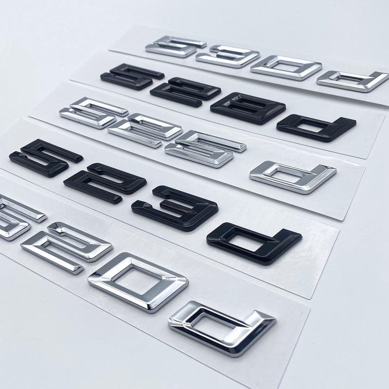 Neue Schriftart, Zahlen, Buchstaben 520d 523d 525d 530d 535d 540d ABS-Emblem für BMW 5 SeriesE39 E60 E61 F10 F11 G30 Kofferraum-Logo-Aufkleber