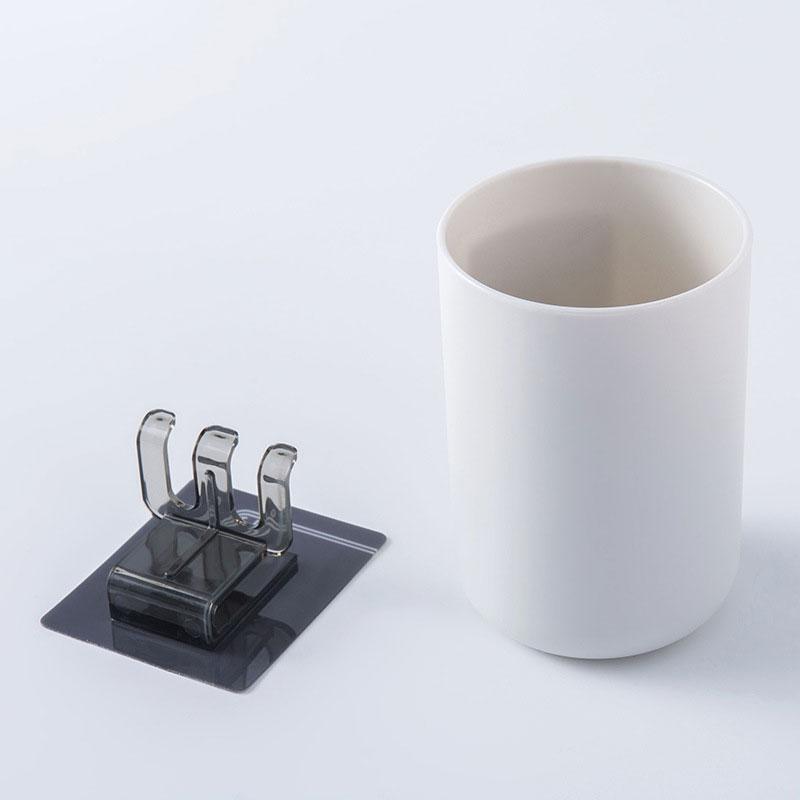 Toothbrush Holder With 300ml Cup Bathroom Organizer Wall Sticker Hanging Brush Bracket Stand Bathroom Accessories