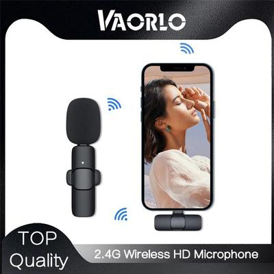 VAORLO Wireless 2.4G Microphone With Clip 20M Low Latency Transmission Plug and Play Type-C Interfer Microphone For Cellphone