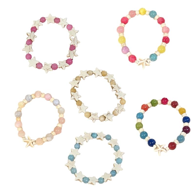 Hip-hop Trend Adjustable Bracelets Color Beaded Ocean Starfish Star Bracelets Cool Girl Temperament Fashion Jewelry