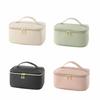 Fashion Large Capacity PU Makeup Bag PU Handheld Cosmetic Bag With Handle Divider Waterproof Women Toiletry Bag Toiletry Storage