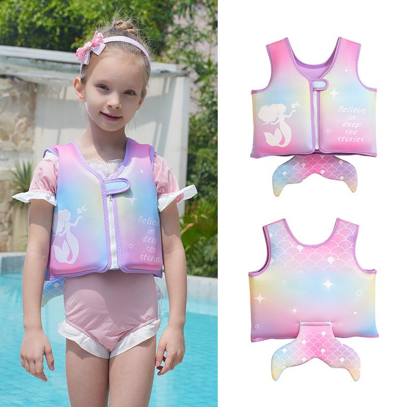 Kids' Cartoon Swim Armbands and Buoyancy Vest Set