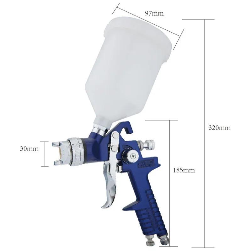 Mini Pneumatisk Sprøytepistol H-2000 Profesjonell 0.8/1.0mm Dyse 125ml For Billakkering Reparasjon Pneumatisk Sprøytepistol Mini Sprøytepistol