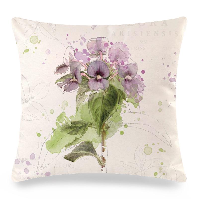 Watercolor roses flowers Digital printing short plush pillow covers for car sofa office cushion cover home goods 60x60cm