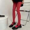 Run Resistant Solid Colored Semi Opaque Footed Tights High Waist Pantyhose Control Top Tights Halloween Cosplay Costume