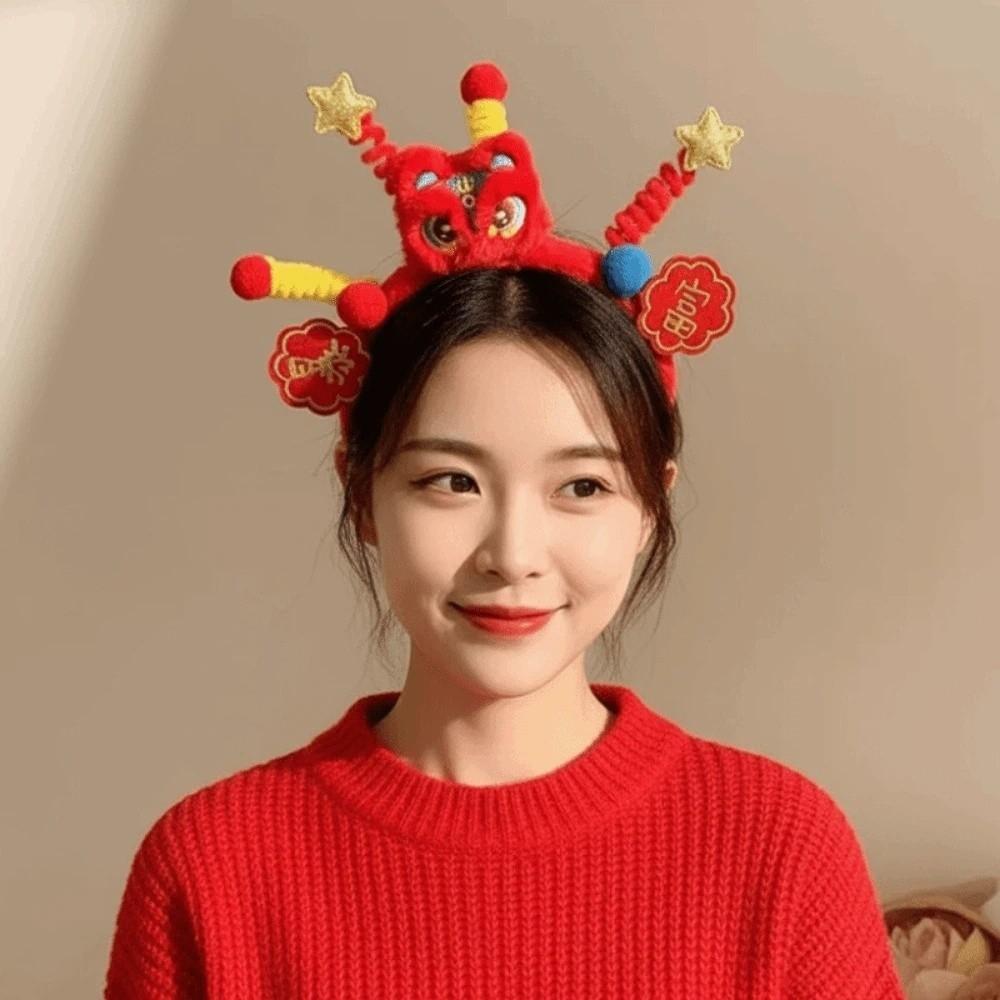 Tassel New Year Hair Hoop Lion Ancient Style Hairband Princess Hanfu Hair Accessories Women