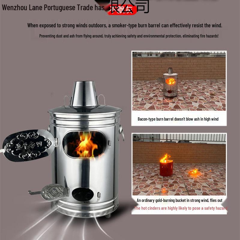 Smokeless Indoor Gold Incinerator Stainless Steel Burner for Paper Money Ceremony