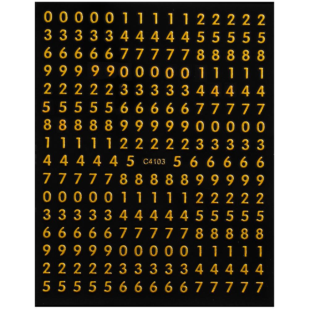 Live Digital Solid Color Simple Nail Sticker 3D Adhesive Digital Coding Sequence Diy Ladies Nail Art Sticker