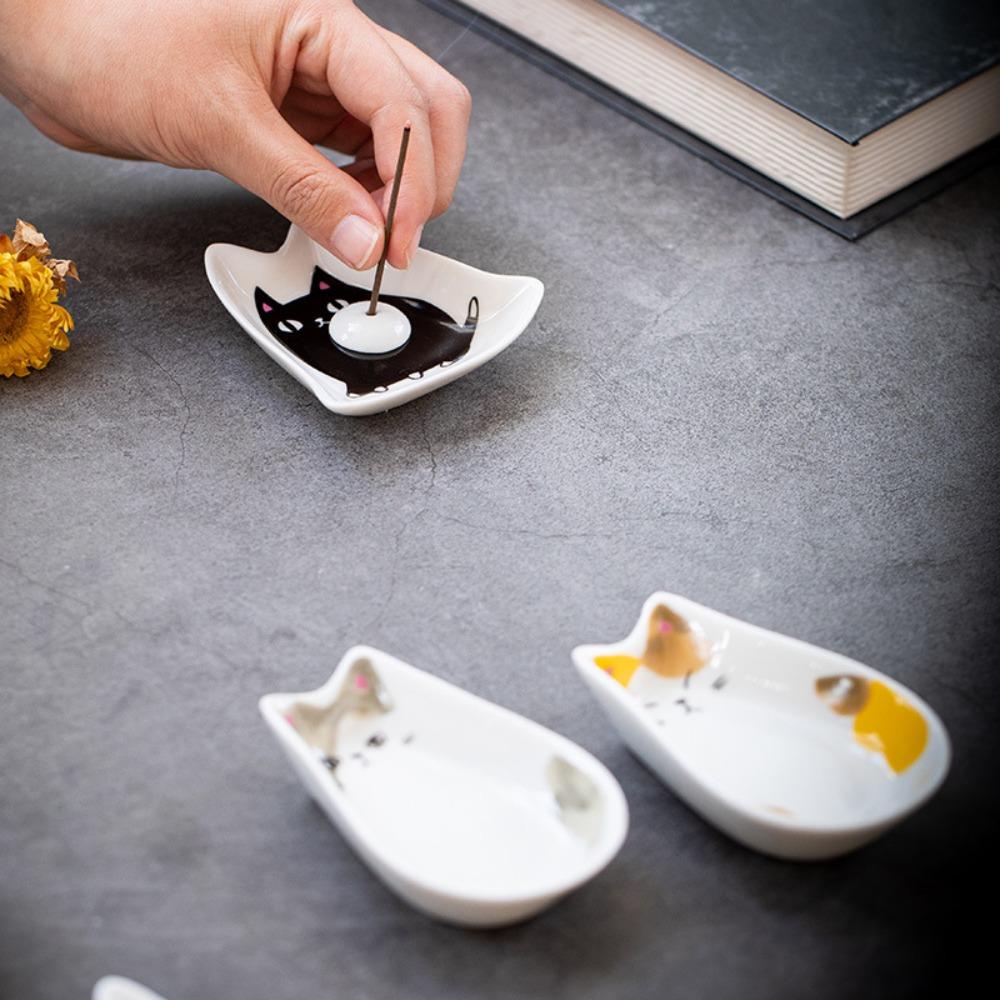 Mustard Kitten Shaped Decorative Dessert Dish Sauce Dish Fruit Snack Tray Seasoning Plate