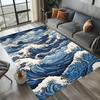 Ocean Wave Carpet Mat Rug Blue White Modern 3D Effect Marine Non-Slip Durable Home Decoration Living Room Balcony Floor Mat