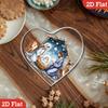 2D Flat Heart-Shaped "Nativity Scene" Acrylic Desktop Decoration, Shepherds & Lambs, Suitable for Wall Decoration, Porch, Room, Villa, Accents Home, H