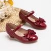 Modische Kinder Lederschuhe Rutschfest Laufsteg Mädchen Prinzessin Lässig High Heel Schuhe Weinrot Schleife Kinder Hochzeitsfeier Schuhe
