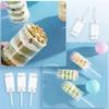 10Pcs Push Up Cake Shooter Round Shape Transparent Cake Holders Push Plastic Containers With Lids For Ice Cream Baking Molding
