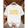 Pixel Art Game Ending Graphic Men'S Round Neck T-Shirt, Featuring a Retro Trendy Design, Perfect for Casual Sports